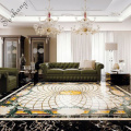 Custom flower design natural stone mosaic waterjet marble medallion